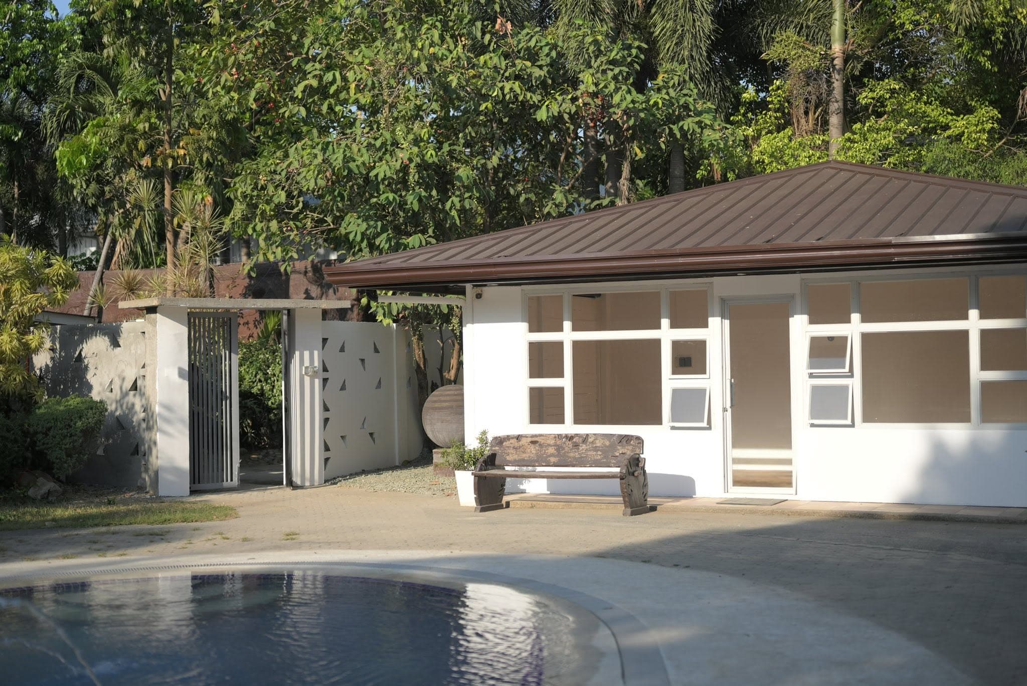 Resort building and pool grounds